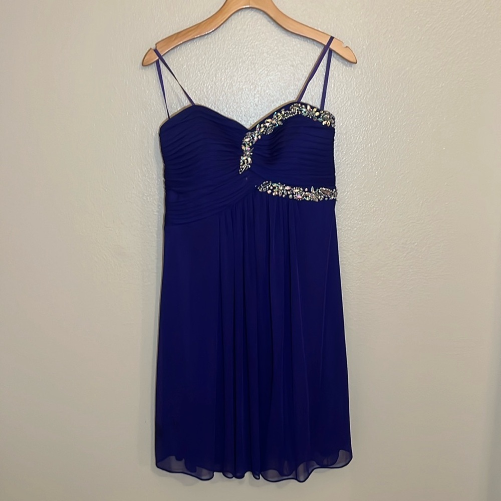 Blondie Nites Purple Jewels Strapless Prom Homecoming Special Occasion Dress